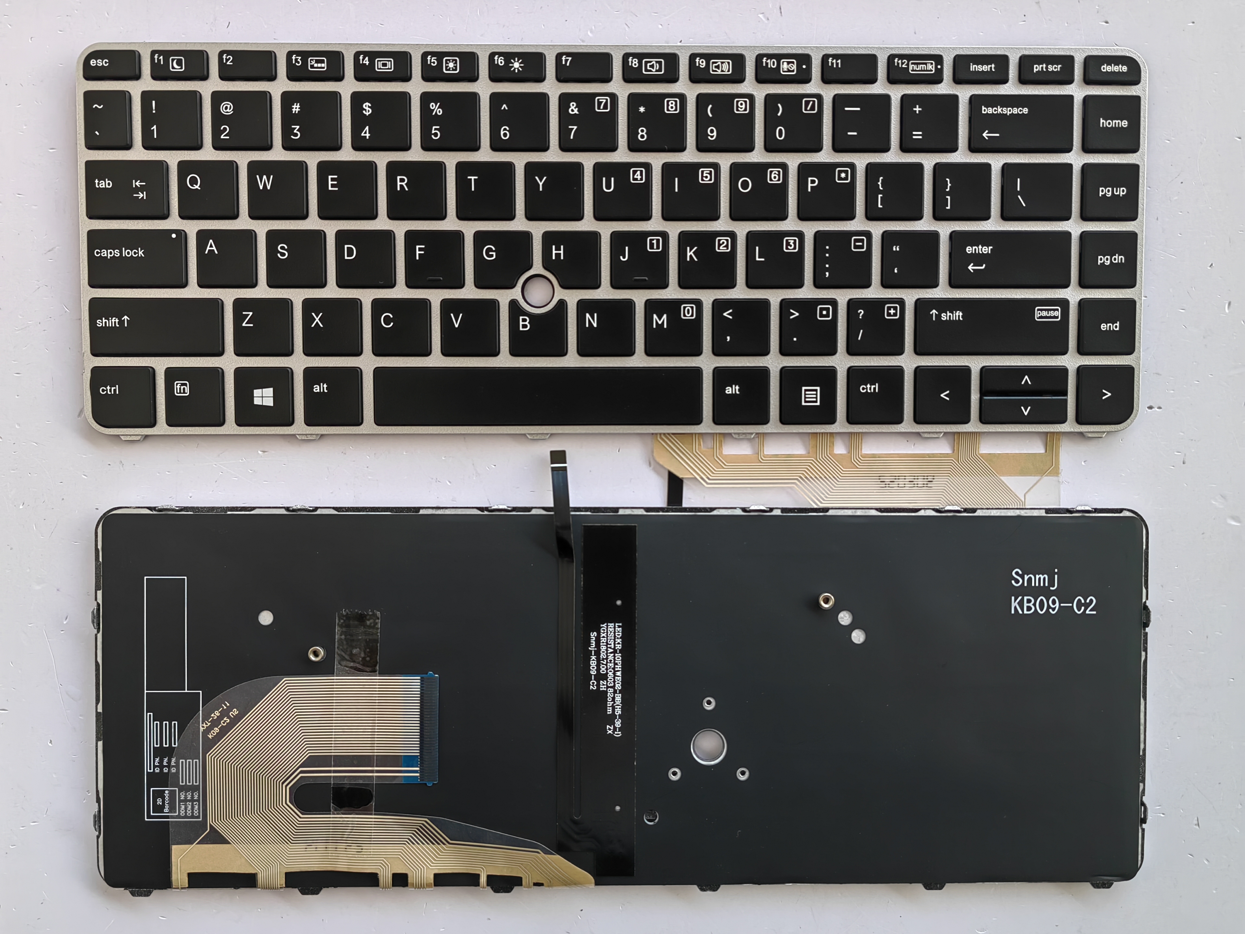 Picture of New Replacement Laptop Keyboard For HP 840G3/745G3/848G3/840G4/745G4/ZBOOK14U G4 SILVER FRAME BLACK Backlit (OEM) US Layout